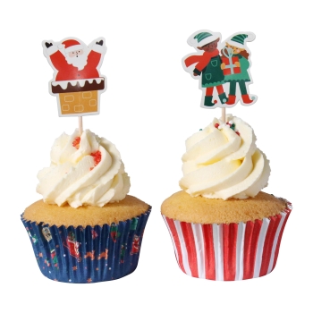 Cupcake & Topper Set of 24 - Santa's Coming To Town